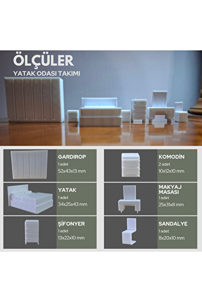 Home 1/50 ölçekli maket diorama yatak odası mobilya seti