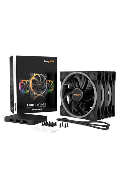 Be Quiet! Set 3 ventilatoare ARGB be quiet! LIGHT WINGS 140mm PWM (BL078), 140x140x25 mm