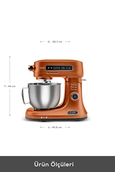 Karaca Pro Artisan Zaman Ayarlı Tartılı Mutfak Şefi Sunburnt Glow 1600W 5 Litre