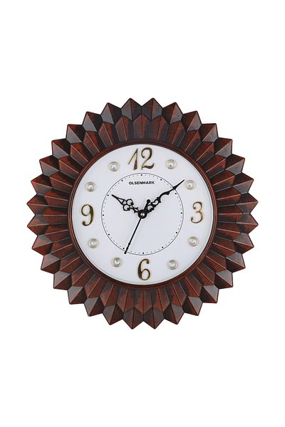 Olsenmark Round Wall Clock OMWC1934 WallMounted, Battery Operated and Durable and 2 YEAR WARRANTY