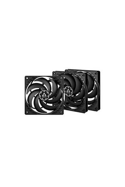 Arctic Set 3 ventilatoare Arctic P12 SLIM PWM PST, 120 mm, 2100 rpm (Negru)
