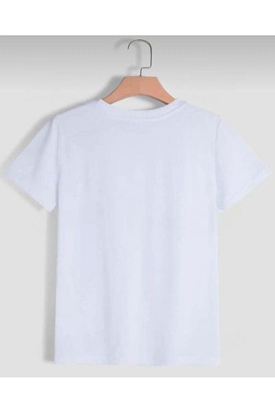 khufu Oversize Heart Rhythm εμπριμέ λευκό μπλουζάκι με χαλαρή εφαρμογή Unisex