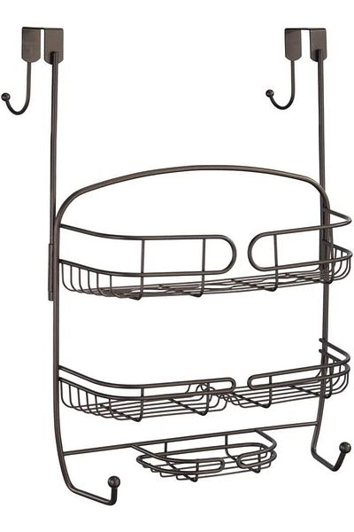 MDesign bathroom hanging shelf, metal, bronze, 34.7 x 20.6 x 49.8 cm