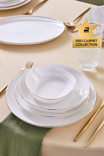 Karaca Red Carpet Collection Stream Bone Yakamoz 59 Parça 12 Kişilik Yemek Takımı Gold