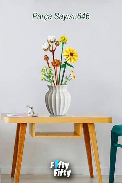 Vagonlife Loz Decorative and Collectible Flower Bouquet 646 Pieces Flower Model Making Set Fflz-1670