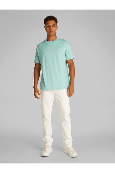 Calvin Klein Men Green Painted Short Sleeve T-Shirt