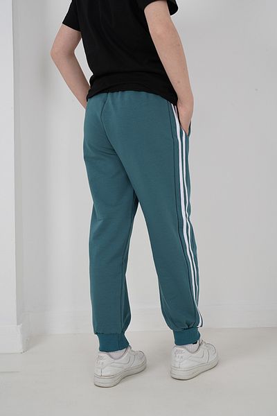 HayKids Boy's Two Thread Fabric Stripe Petrol Blue Sweatpants