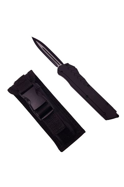Depox Cuțit de vânătoare automat IdeallStore®, Military Help, 24,5 cm, negru, teacă inclusă