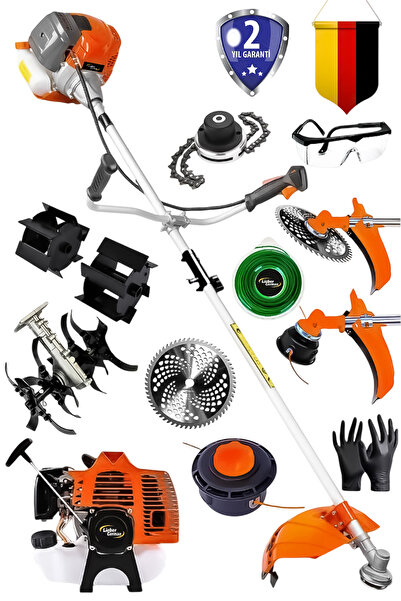 Lieber German Teknoloji Ltcc-20 Benzinli Yan Tipi 2x Çapa Aparatlı Ot Çalı Çi...