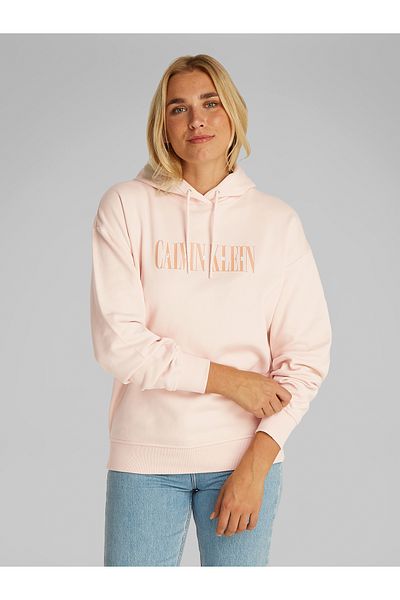 Calvin Klein Women Pink Varsity Pullover Hoodie