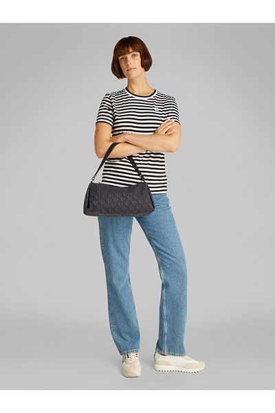 Calvin Klein Calvin Klein Black Drop Monogram Long Shoulder Bag