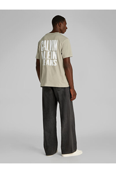 Calvin Klein Men Gray Painted Short Sleeve T-Shirt