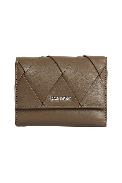 Calvin Klein Women Teak Woven Small Trifold Wallet