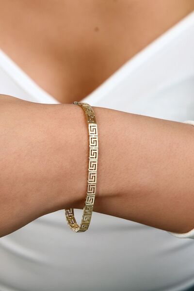 Altınkesesi 14 Ayar Altın Sade Şık Grek Bileklik