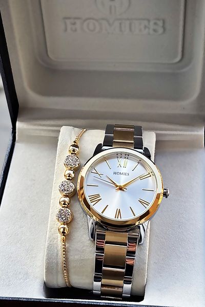 Homies Special Boxed Women Wristwatch Waterproof Gold Silver Color Steel Cord Gift Bracelet Hmby2052C2