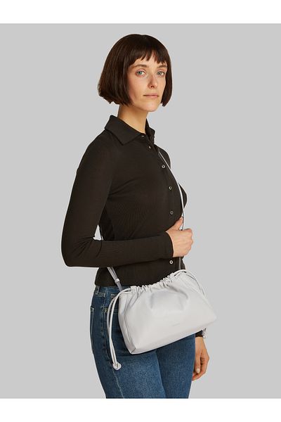 Calvin Klein Calvin Klein Gray Drawstring Crossbody Crossover Bag