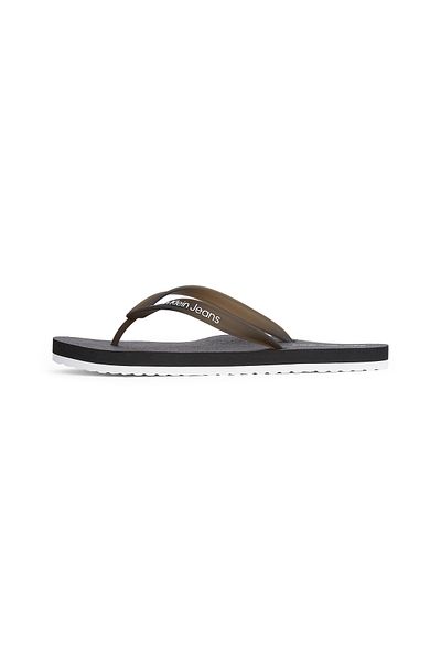 Calvin Klein Men Black/Bright White Thong+ TPU Flip Flops