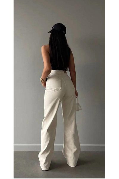 jsshop collection New Star's Women's High-Rise Wide Leg (Wide Leg) Palazzo Jeans Pants