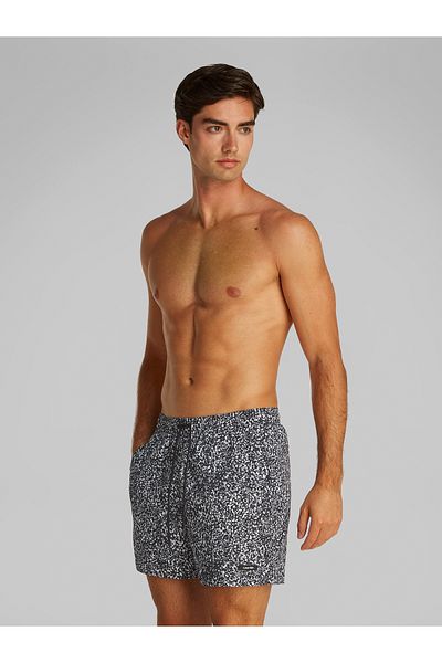 Calvin Klein Men Black Granite Aop Medium Drawstring-Pr Boardshorts