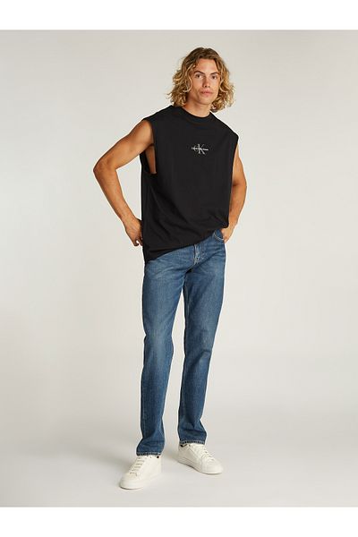 Calvin Klein Calvin Klein Men Black Relaxed Monogram Sleeveless Tank Top