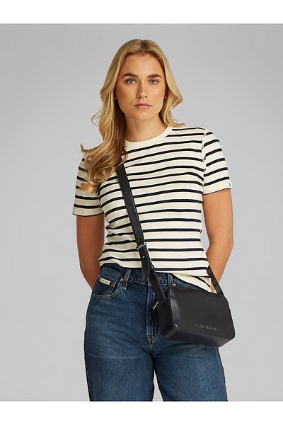 Calvin Klein Calvin Klein Black Embossed Logo Camera Crossover Bag