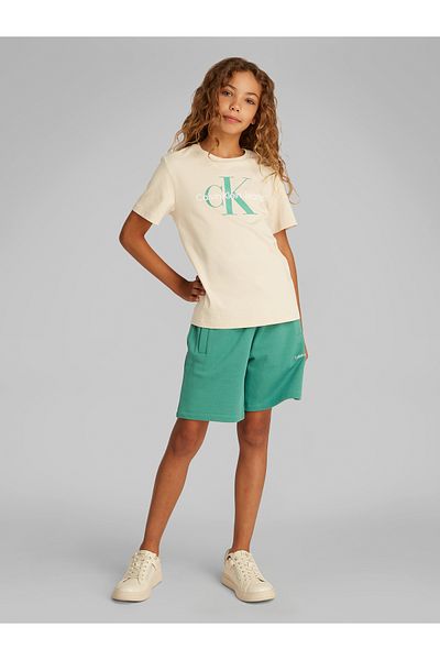 Calvin Klein Girls Gray Ck Monogram Short Sleeve T-Shirt