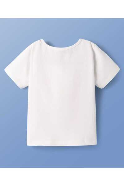 Pine kids Pine Kids T-Shirt and Shorts Set with Happy Mood Text Print - White