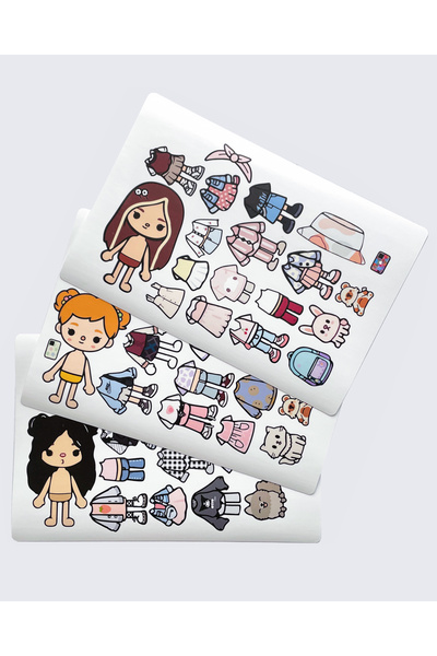 Papağan طقم ملصقات توكا بوكا برتقالية برتقالية سوداء بنية 3 قطع