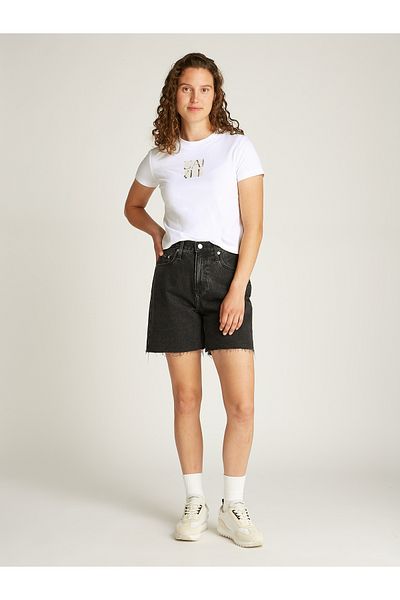 Calvin Klein Calvin Klein Women White Front Photo Graphic Short Sleeve T-Shirt