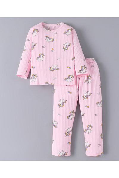 SAPS SAPS Unicorn Printed Pajama Set - Pink