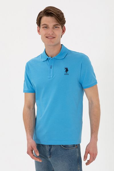 U.S. Polo Assn. Slim Fit Men's Polo Neck Turquoise Basic T-Shirt
