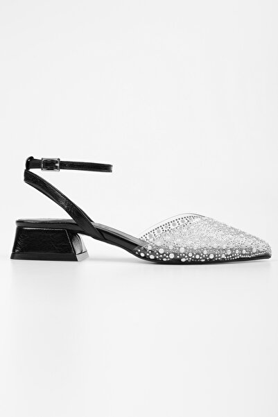 Shoeberry Жіночі чорні балетки з камінцями Rhea