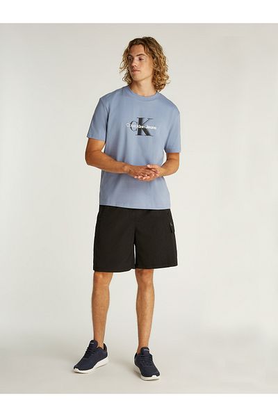 Calvin Klein Calvin Klein Men Blue Monologo Shift Short Sleeve T-Shirt