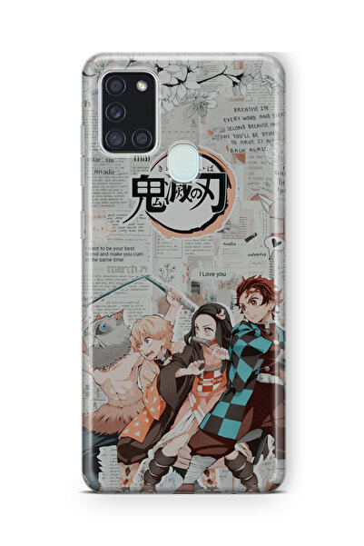 Multitronic Samsung Galaxy A21S Uyumlu Demon Slayer 2 Tasarım Baskılı Şeffaf ...