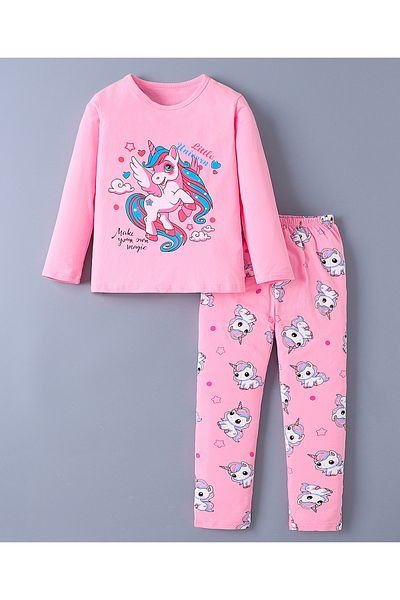 SAPS SAPS Unicorn Printed Pajama Set - Pink