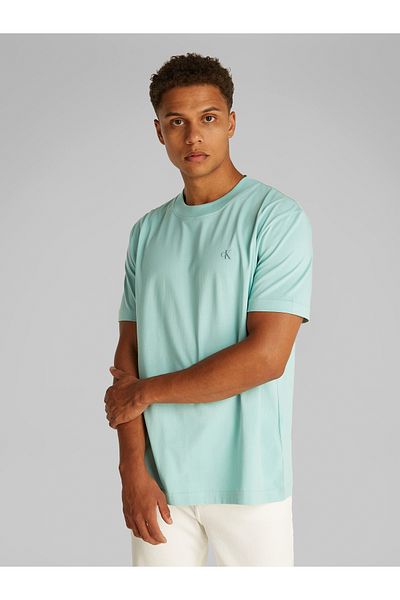 Calvin Klein Men Green Painted Short Sleeve T-Shirt