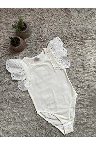 HAVİSA KİDS New Season Lace Sleeves and Six Snaps Zero Sleeve Girls' Bodysuit