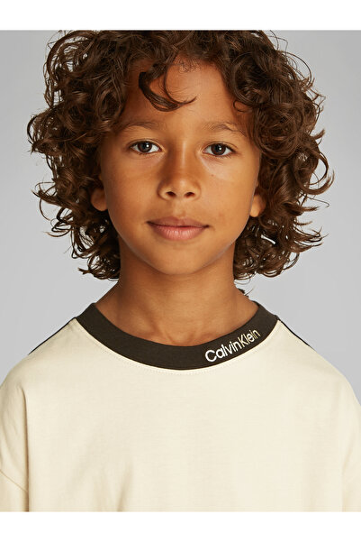 Calvin Klein Boys Gray Embro Tape Short Sleeve T-Shirt