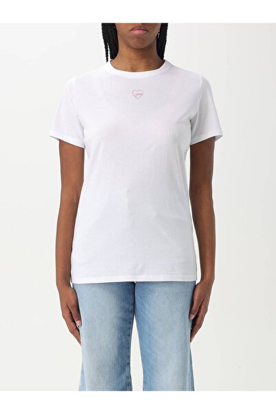 BOSS Kadın Dar Kalıp %100 Pamuklu Dark Kalıp Kısa Kollu Beyaz T-Shirt 50540260-100