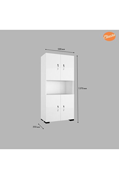 Modilayn Mutfak Dolabı Minifırın Mikrodalga Dolabı 4 Kapaklı Çok Amaçlı Banyo Dolabı Ofis Dolabı