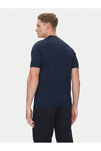 PAUL&SHARK Men's Cotton Casual Navy Blue T-Shirt with Brand Logo 24411021 -13D