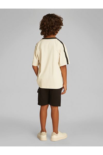 Calvin Klein Boys Gray Embro Tape Short Sleeve T-Shirt