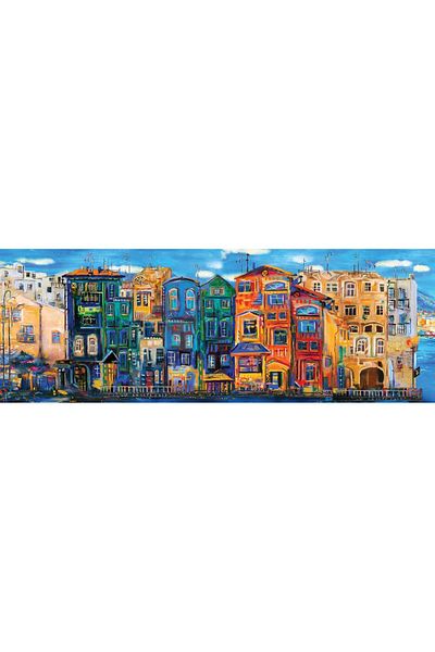 Art Puzzle 1000 Piece Colorful Town Panorama Puzzle