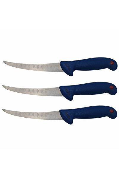 Depox Sada tří filetovacích nožů IdeallStore, šéfkuchařský nůž, nerezová ocel, 30 cm, modrá
