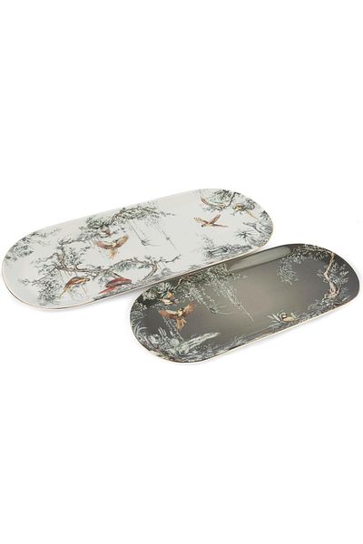 Mikasa Moor Plomo 2-Piece Oval Serving Plate 42 and 33cm