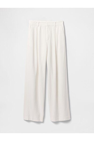 GAP Kadın Kırık Beyaz 365 High Rise Keten Karışımlı Pantolon