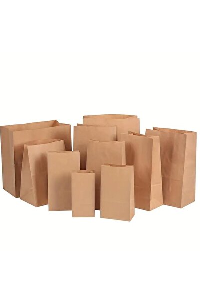Genel Markalar 50adet Dik Duran Sapsız Körüklü Kraft Sunumluk Kese Kağıdı (DÜ...