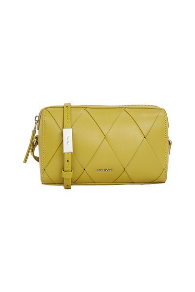 Calvin Klein Green Woven Camera Crossover Bag