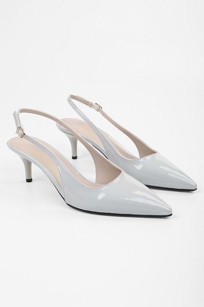 Shoeberry Дамска рокля Estelle Ice Grey от лачена кожена стилета