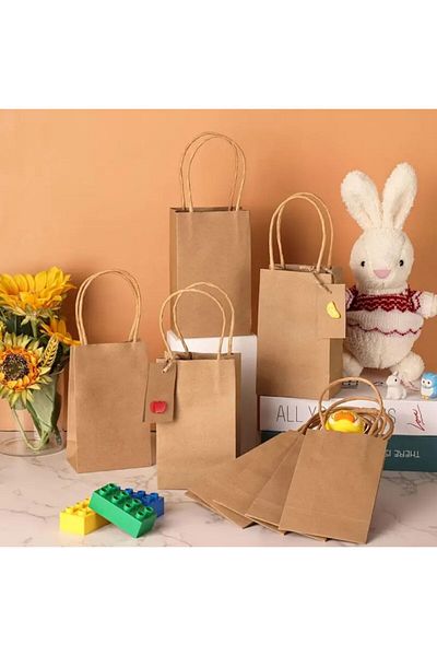 OZN AKSESUAR Small Games Bag - 12 Paper Bags, Party Gift Bag, 42X31X12 Sizes